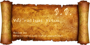 Várallyai Vitus névjegykártya